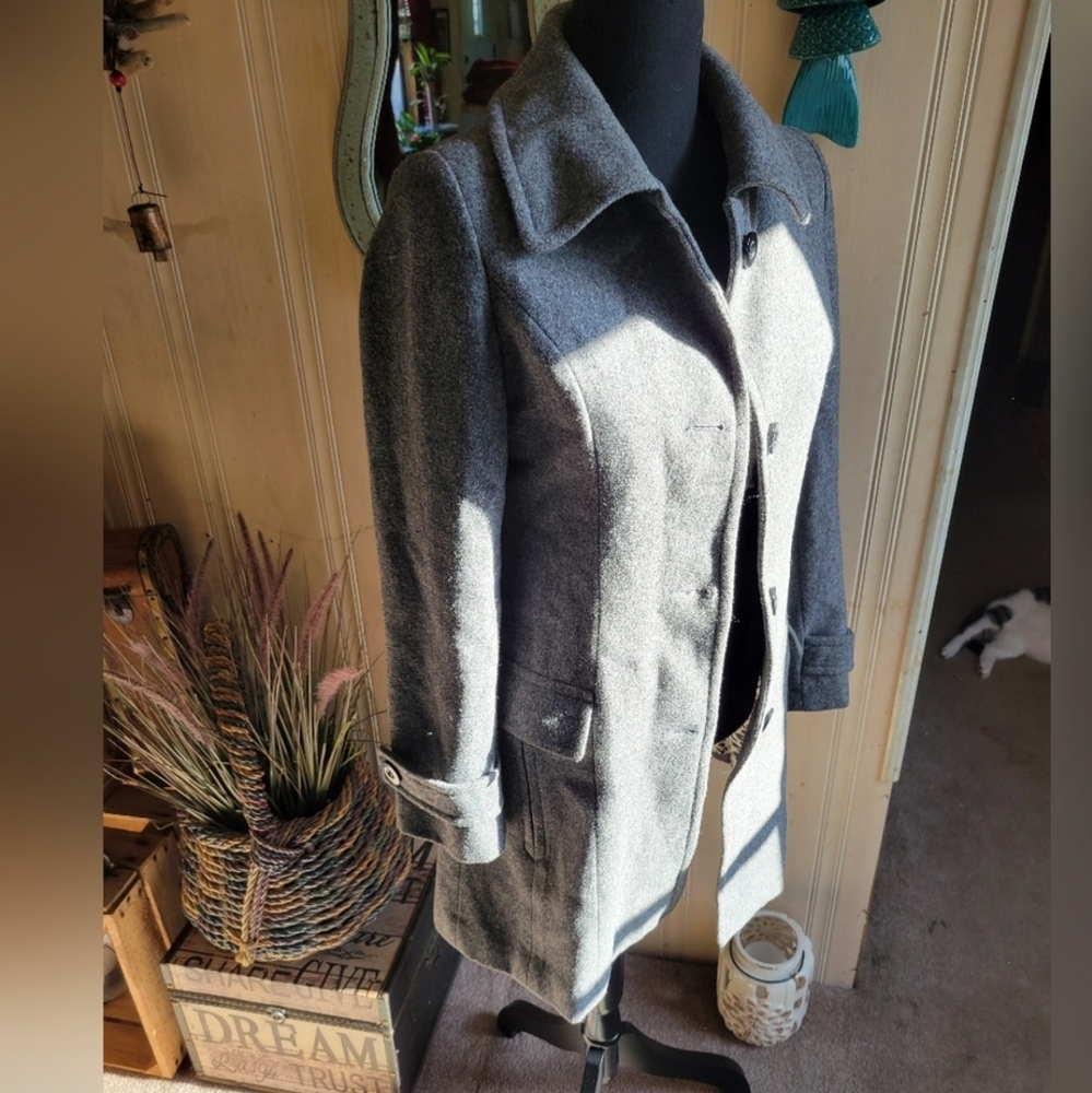 Cello jeans women size small wool pea coat-grey